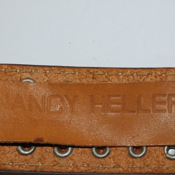 Nancy Heller Studded Leather Belt Size S 26-30 Made In Italy main image 2